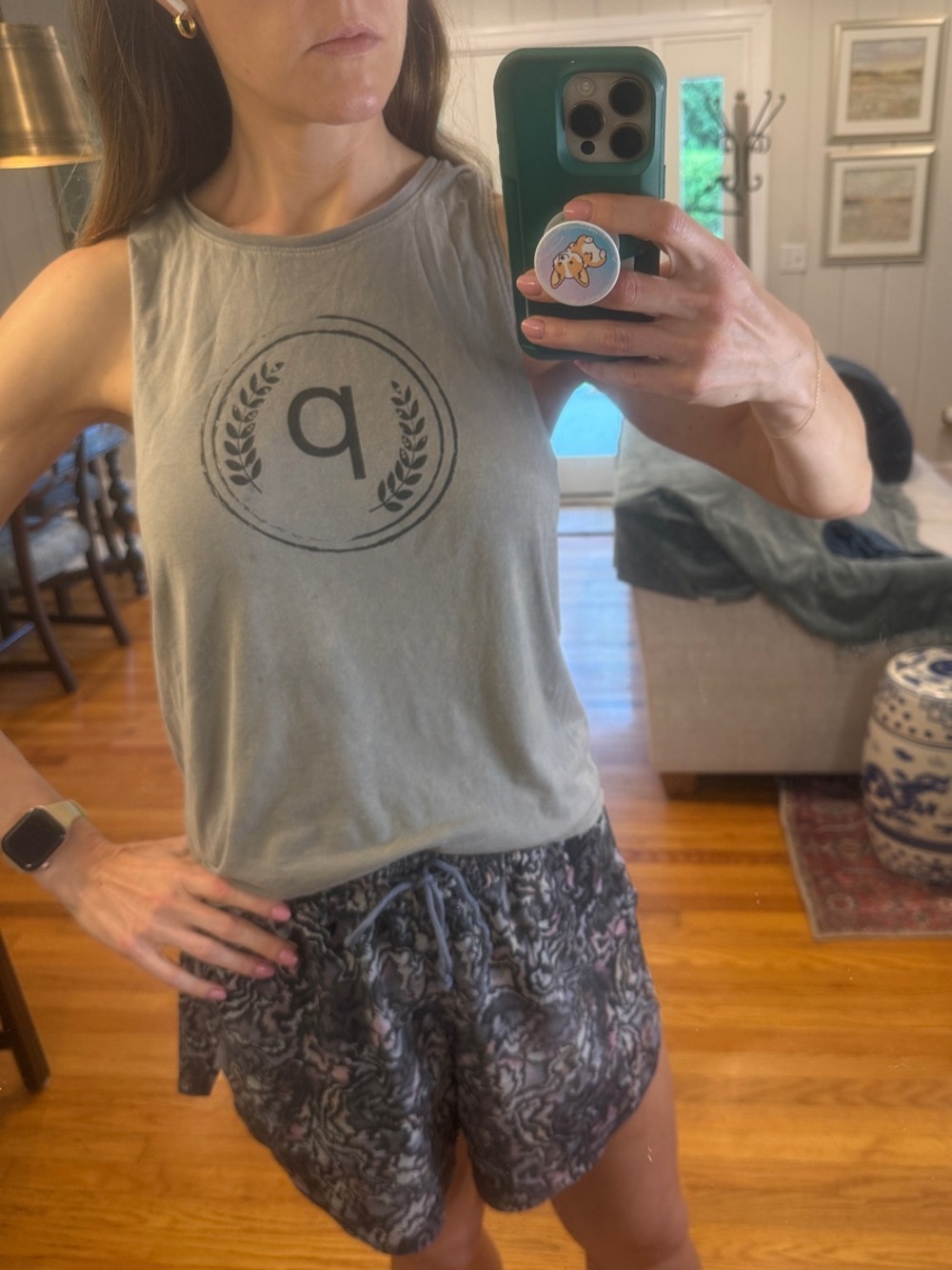 Pure Barre Sage Green Small Printed Pure Barre Tank